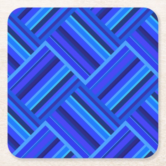 Blaue Streifen diagonales Webmuster Rechteckiger Pappuntersetzer (Vorderseite)