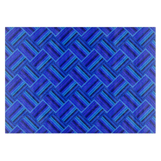 Blaue Streifen diagonales Webmuster Schneidebrett (Vorderseite)
