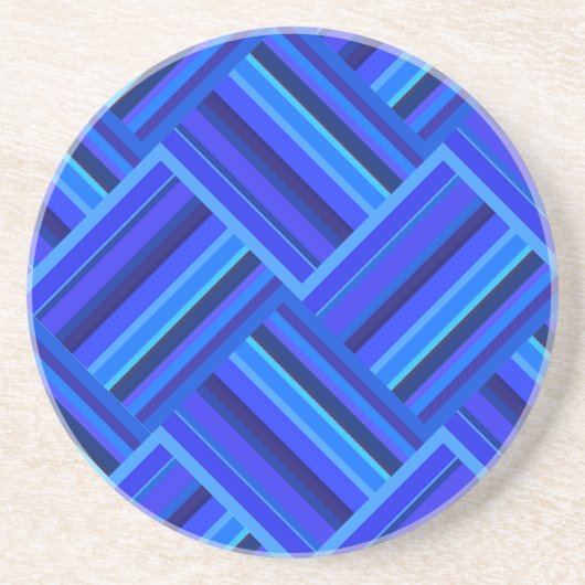 Blaue Streifen diagonales Webmuster Untersetzer (Vorne)