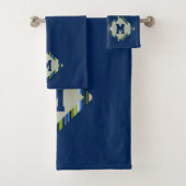 Blaue Streifen Diamond Monogram Badhandtuch Set (Insitu)