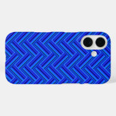 Blaue Streifen-Doppelwegemuster Case-Mate iPhone Hülle (Rückseite (Horizontal))