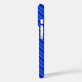Blaue Streifen-Doppelwegemuster Case-Mate iPhone Hülle (Rückseite / Links)