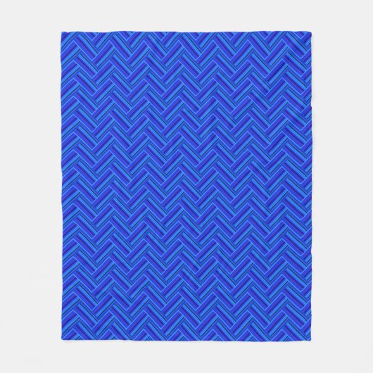 Blaue Streifen-Doppelwegemuster Fleecedecke (Vorderseite)