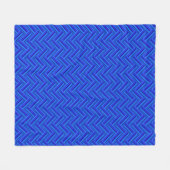 Blaue Streifen-Doppelwegemuster Fleecedecke (Vorderseite (Horizontal))