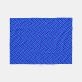 Blaue Streifen-Doppelwegemuster Fleecedecke (Vorderseite (Horizontal))
