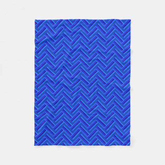 Blaue Streifen-Doppelwegemuster Fleecedecke (Vorderseite)