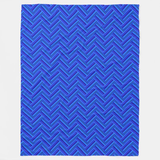 Blaue Streifen-Doppelwegemuster Fleecedecke (Vorderseite)