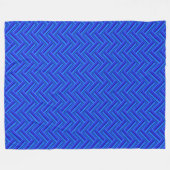 Blaue Streifen-Doppelwegemuster Fleecedecke (Vorderseite (Horizontal))