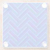 Blaue Streifen-Doppelwegemuster Glasuntersetzer (Rückseite)