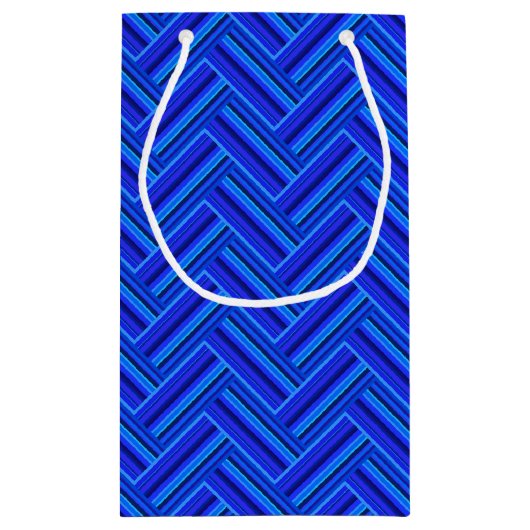Blaue Streifen-Doppelwegemuster Kleine Geschenktüte (Rückseite)