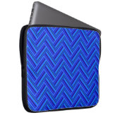 Blaue Streifen-Doppelwegemuster Laptopschutzhülle (Vorne Rechts)