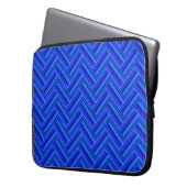 Blaue Streifen-Doppelwegemuster Laptopschutzhülle (Vorderseite Links)