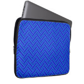 Blaue Streifen-Doppelwegemuster Laptopschutzhülle (Vorne Rechts)