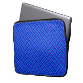 Blaue Streifen-Doppelwegemuster Laptopschutzhülle (Vorderseite Links)