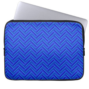 Blaue Streifen-Doppelwegemuster Laptopschutzhülle