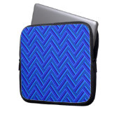 Blaue Streifen-Doppelwegemuster Laptopschutzhülle (Vorderseite Links)