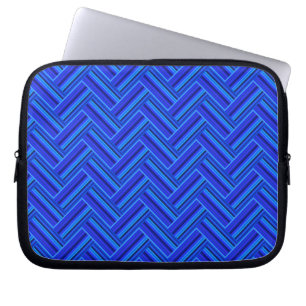 Blaue Streifen-Doppelwegemuster Laptopschutzhülle