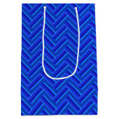 Blaue Streifen-Doppelwegemuster Mittlere Geschenktüte (Rückseite)