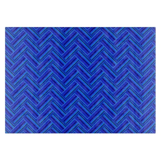 Blaue Streifen-Doppelwegemuster Schneidebrett (Vorderseite)