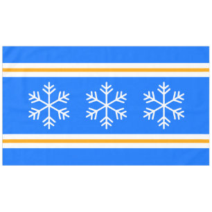 Blaue Streifen Dreifach Weiße Schneeflocken Tischdecke