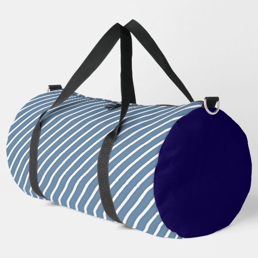 Blaue Streifen Duffle Bag (Linke Ecke)