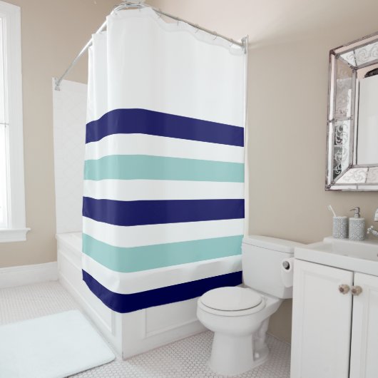 Blaue Streifen Duschvorhang (Beispiel)