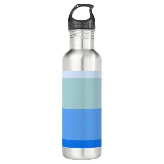Blaue Streifen Edelstahlflasche (Vorderseite)