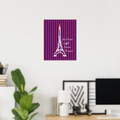 Blaue Streifen Eiffel Poster (Heimbüro)