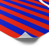 Blaue Streifen Eiffel Poster (Ecke)