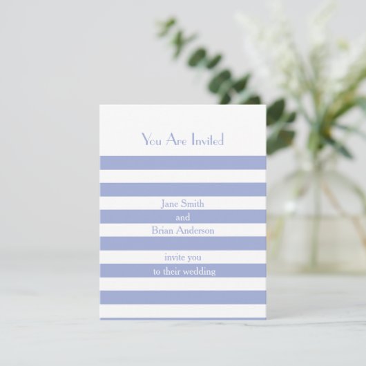 Blaue Streifen Einladung (Stehend Vorderseite)
