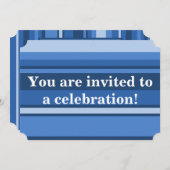 Blaue Streifen - Einladung (Vorne/Hinten)