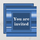 Blaue Streifen - Einladung (Vorne/Hinten)