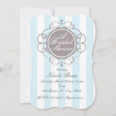 Blaue Streifen Elegante Dusche Einladung (Vorderseite)