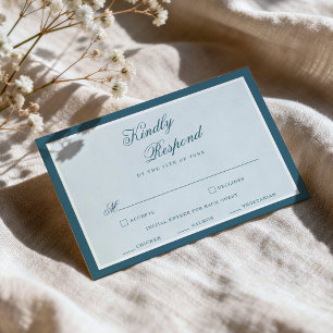 Blaue Streifen Elegante Hochzeits-RSVP-Karte im ma Begleitkarte
