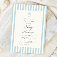 Blaue Streifen Elegante Taufe Orthodoxe Kreuz