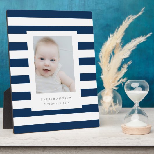 Blaue Streifen Fotoplatte (Seite)