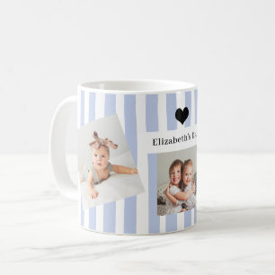 Blaue Streifen, Fotos und Herz Für Papa Kaffeetasse
