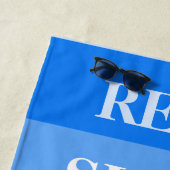 Blaue Streifen Funny Text Strandtuch (Beispiel)