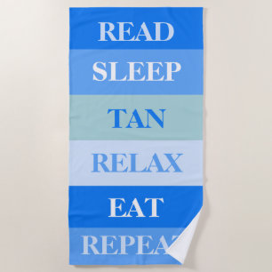 Blaue Streifen Funny Text Strandtuch