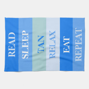 Blaue Streifen Funny Words Geschirrtuch