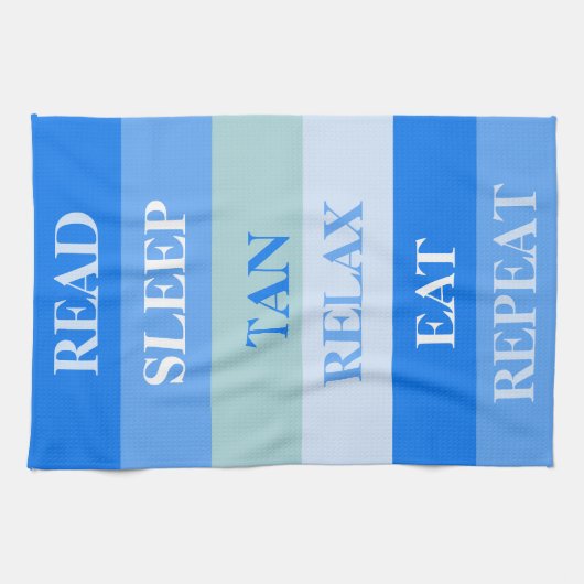 Blaue Streifen Funny Words Geschirrtuch (Horizontal)