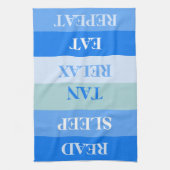 Blaue Streifen Funny Words Geschirrtuch (Vertikal)
