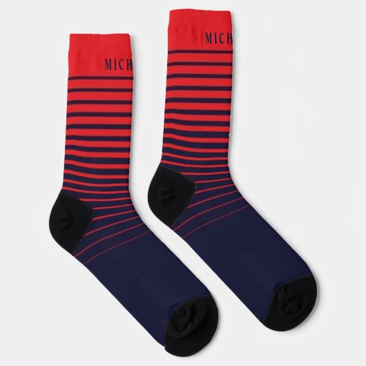 Blaue Streifen für den Individuelle Name Socken (Rechts)