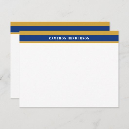 Blaue Streifen Gelb Streifen hinzufügen Mitteilungskarte (Vorne/Hinten)