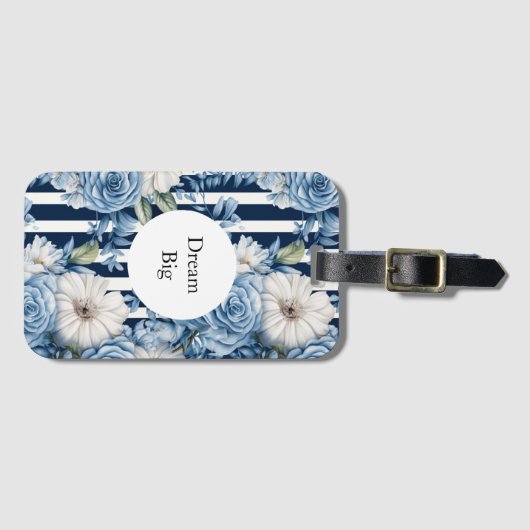 Blaue Streifen Gepäckanhänger (Vorderseite (Horizontal))