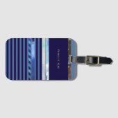 Blaue Streifen Gepäckanhänger (Vorderseite (Horizontal))