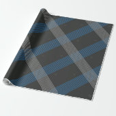 Blaue Streifen Geschenkpapier (Ungerollt)