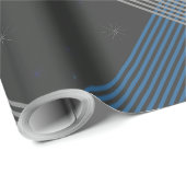 Blaue Streifen Geschenkpapier (Rolleneckpunkt)