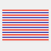 Blaue Streifen Geschenkpapier Set (Vorderseite)