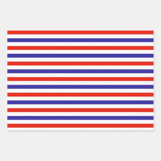 Blaue Streifen Geschenkpapier Set (Vorderseite)